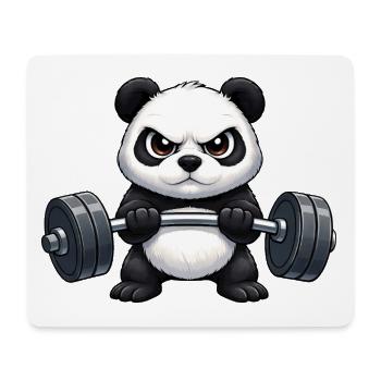 Cooler Panda Hantel Fitness Bodybuilder Training - Mousepad (Querformat) - Weiß - Vorne