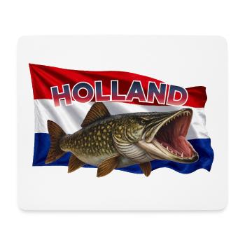 Pêche au brochet Hollande - Pêche au Polder - Tapis de souris (format paysage) - blanc - Devant