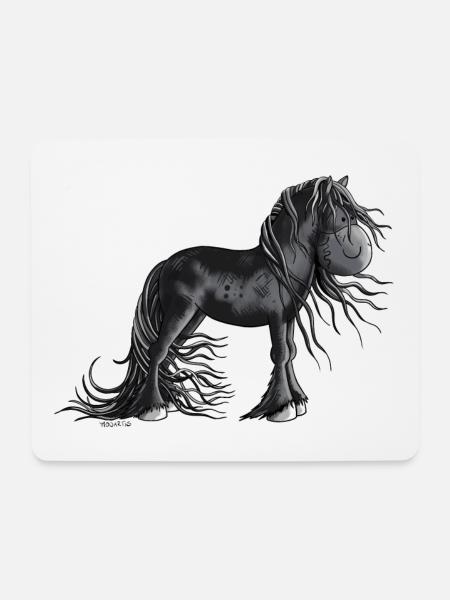 Sweet Friesian Horse - Mouse Pad (horizontal) - white