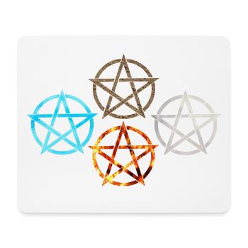 Pentagram Four Elements - Mouse Pad (horizontal) - white - Front