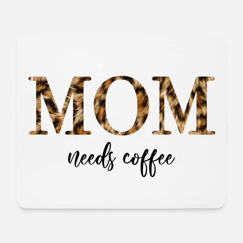 MOM needs coffee - Mousepad (Querformat) - Weiß