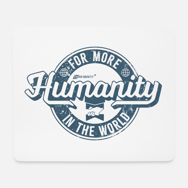Humanity as a Cool Retro Denim Label - Mouse Pad (horizontal) - white