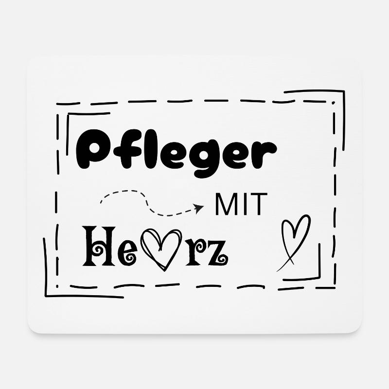 Pfleger mit Herz - Mousepad (Querformat) - Weiß