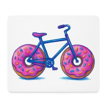 Conception de vélo beignet coloré - Tapis de souris (format paysage) - blanc - Devant