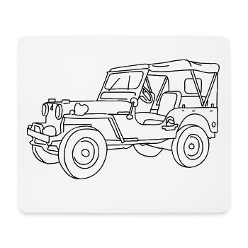 Geländewagen - Mousepad (Querformat) - Weiß - Vorne