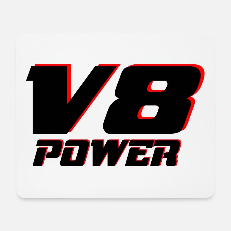 V8 - Mousepad (Querformat) - Weiß