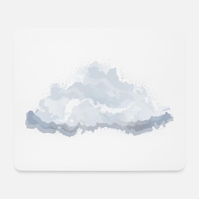 single drawn fluffy white cloud - Mouse Pad (horizontal) - white