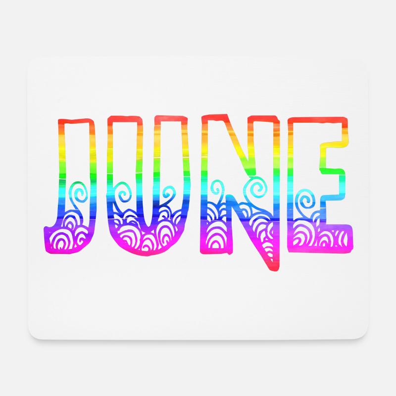 june rs regenbogen - Mousepad (Querformat) - Weiß