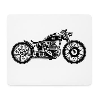 Chopper / Bobber motorcycle 09_black white - Mouse Pad (horizontal) - white - Front