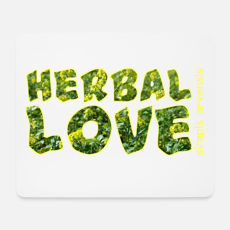 herbal love ackersenf - Mousepad (Querformat) - Weiß