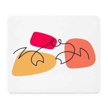 Lineart crab with color background - Mouse Pad (horizontal) - white - Front