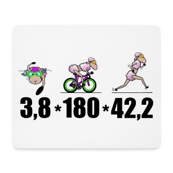 Distance marathon triathlète - Tapis de souris (format paysage) - blanc - Devant