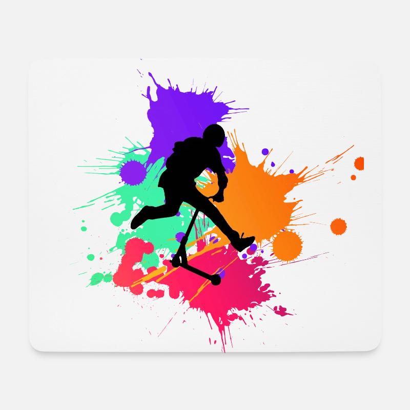 Freestyle-Roller - Mousepad (Querformat) - Weiß