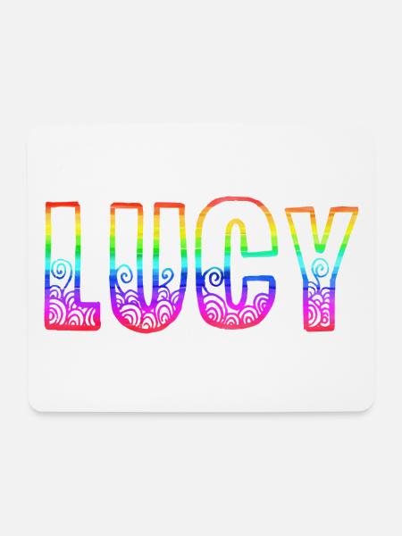 lucy rs regenbogen - Mousepad (Querformat) - Weiß