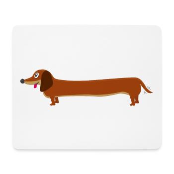 Wursthund - Langer Hund - Mousepad (Querformat) - Weiß - Vorne