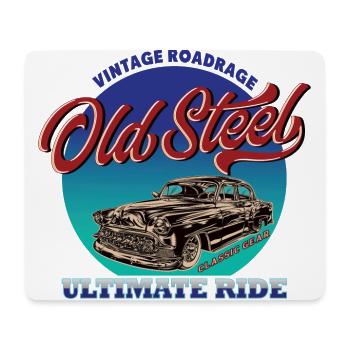 Oldschool Rockabilly Car Vintage - Tapis de souris (format paysage) - blanc - Devant