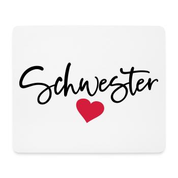Beste Schwester Herz Schwestern Schwesterherz sis - Mousepad (Querformat) - Weiß - Vorne