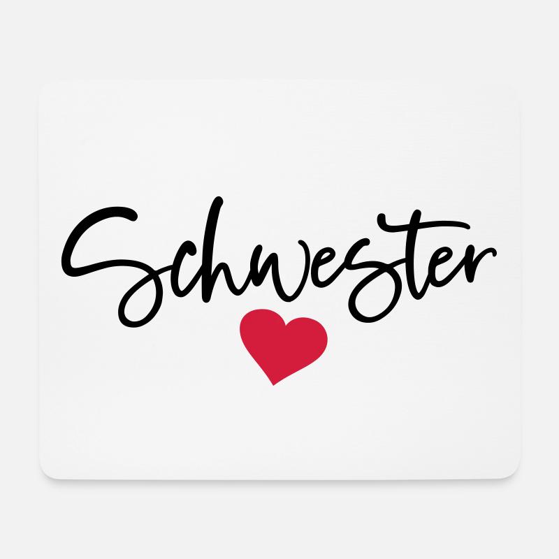 Beste Schwester Herz Schwestern Schwesterherz sis - Mousepad (Querformat) - Weiß