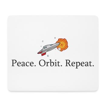 Peace Orbit Repeat Rocket - Mouse Pad (horizontal) - white - Front