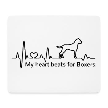 Boxer Dog Dog Heartbeat ECG Dog Owner Love - Mouse Pad (horizontal) - white - Front