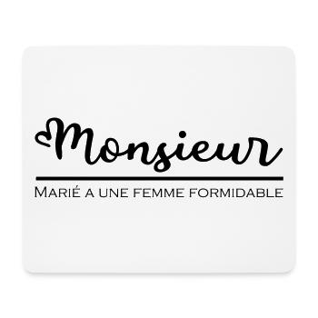 monsieur marié a une femme formidable - Tapis de souris (format paysage) - blanc - Devant