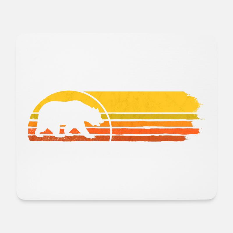 RETRO BEAR - Mousepad (Querformat) - Weiß