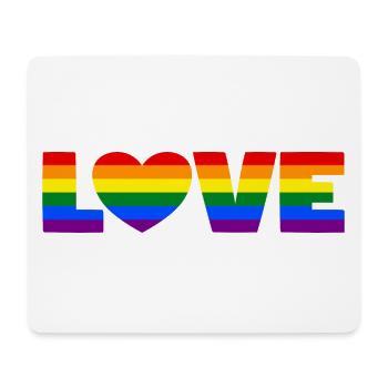 Pride Rainbow Love Heart LGBT LGBTQ CSD Gift - Mouse Pad (horizontal) - white - Front