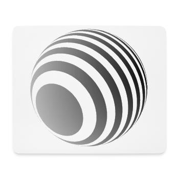 3D-Ball mit grauen Streifen - Mousepad (Querformat) - Weiß - Vorne