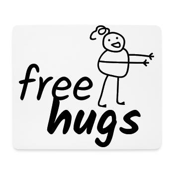 Lustiger Spruch Free Hugs mit Zeichnung - Mousepad (Querformat) - Weiß - Vorne