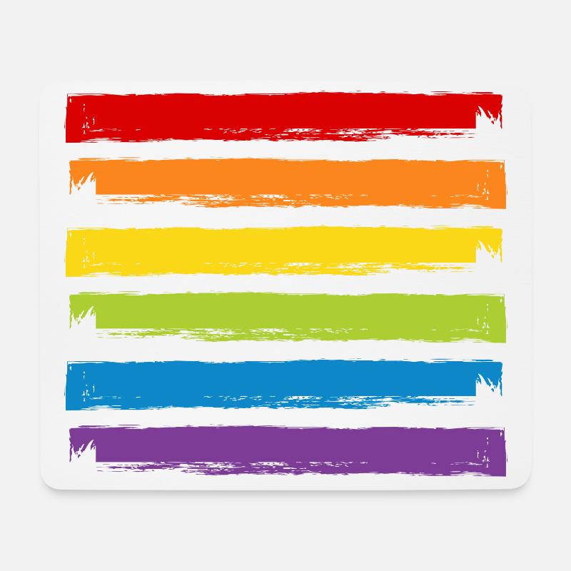 Regenbogen Farben LGBT LGBTQ Gay Pride CSD Symbol - Mousepad (Querformat) - Weiß