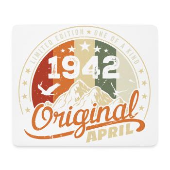 Original April 1942 Vintage Geschenk April 1942 - Mousepad (Querformat) - Weiß - Vorne