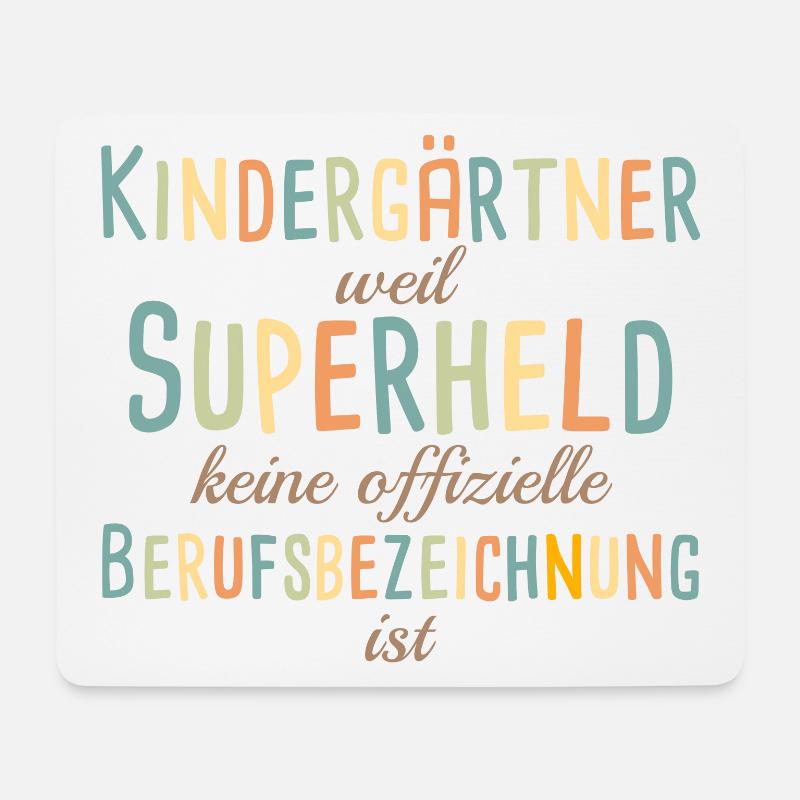 Kindergärtner Superheld Kindergarten - Mousepad (Querformat) - Weiß