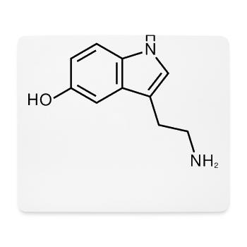 Serotonin Strukturformel Chemie Glück - Mousepad (Querformat) - Weiß - Vorne