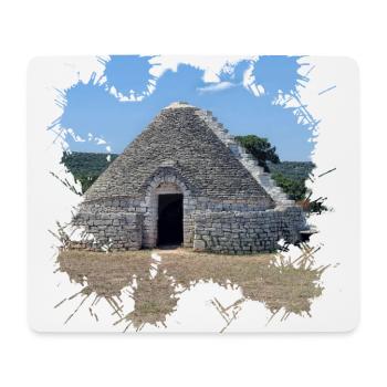 Les maisons trulli blanches d’Alberobello - Tapis de souris (format paysage) - blanc - Devant