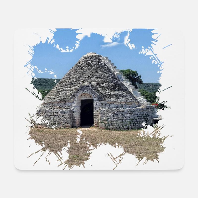 Die weißen Trulli Häuser in Alberobello - Mousepad (Querformat) - Weiß