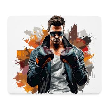 Knockout | Graffiti Style Boxer - Mouse Pad (horizontal) - white - Front