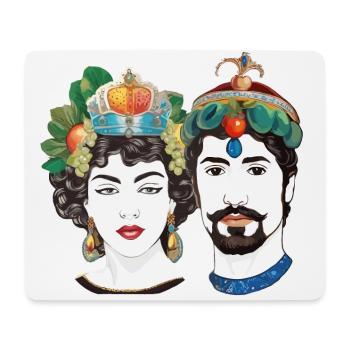 teste di moro - Mousepad (Querformat) - Weiß - Vorne