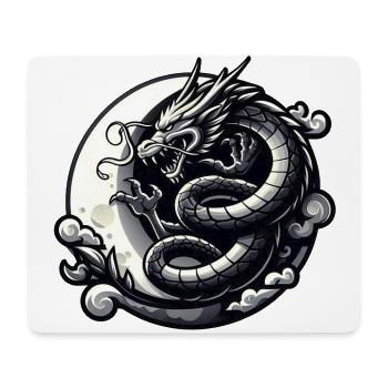 Silhouette de dragon mystique - Tapis de souris (format paysage) - blanc - Devant