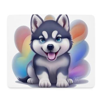 Siberian Husky Puppy - Mouse Pad (horizontal) - white - Front