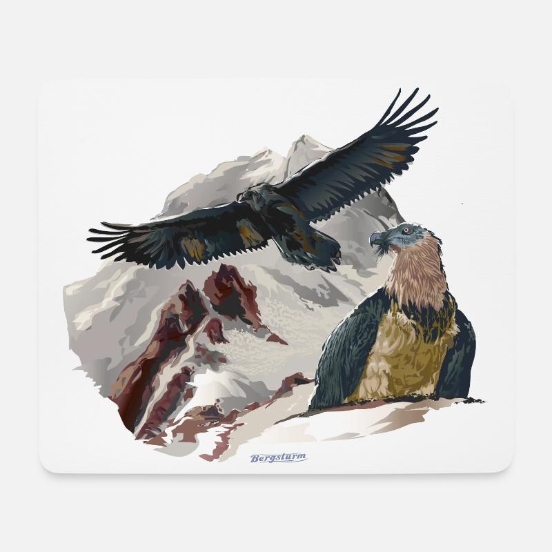 Bartgeier Dagmar Recka Bavaria Wally - Mousepad (Querformat) - Weiß