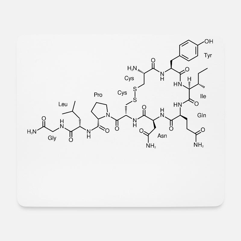 Chimie de la formule structurale de l'ocytocine - Tapis de souris (format paysage) - blanc