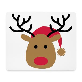 Lustiges Design von einem Elch zu Weihnachten - Mousepad (Querformat) - Weiß - Vorne