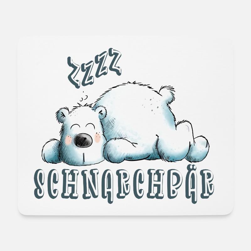 Lustiger Schnarchbär I Eisbär I Bären Geschenk - Mousepad (Querformat) - Weiß