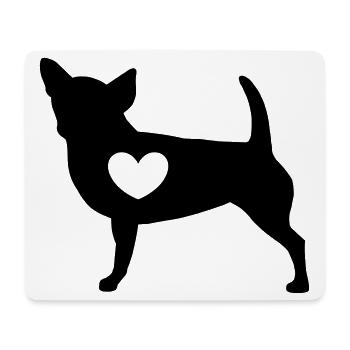 Chihuahua mit Herz - Mousepad (Querformat) - Weiß - Vorne