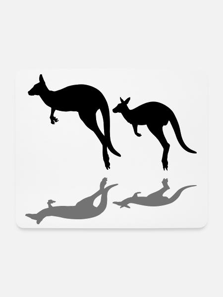 Känguru - Mousepad (Querformat) - Weiß