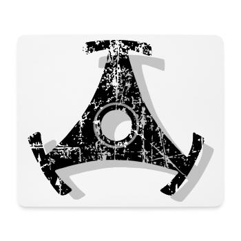 Single Stern Schallplatten Adapter 45 rpm Shadow - Mousepad (Querformat) - Weiß - Vorne