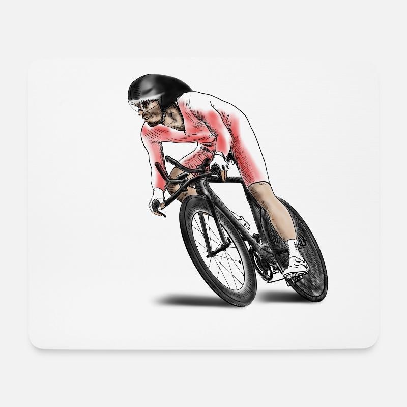 coureurs cyclistes - Tapis de souris (format paysage) - blanc