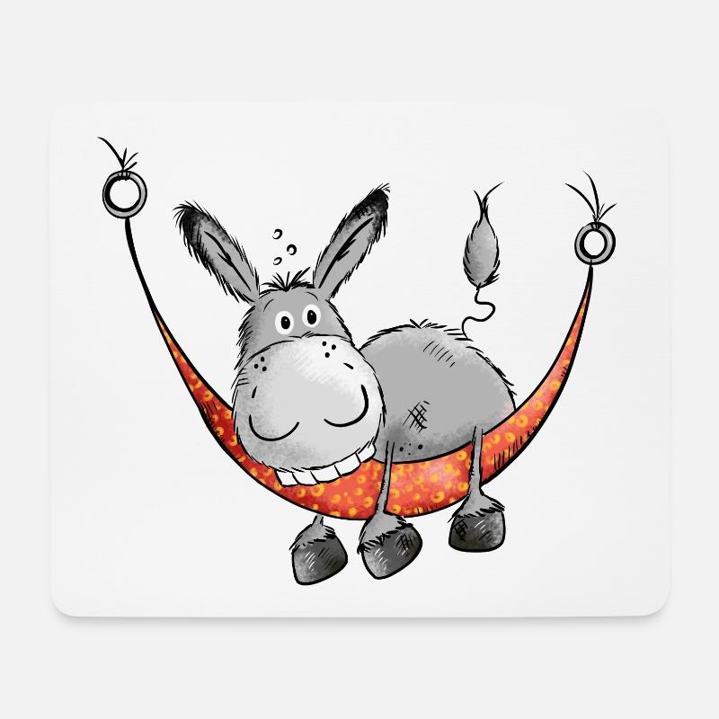 Der Esel hängt ab - Mousepad (Querformat) - Weiß