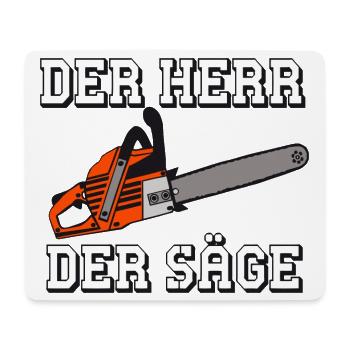 Motorsäge , Kaminholz , Der Herr der Säge (25) - Mousepad (Querformat) - Weiß - Vorne