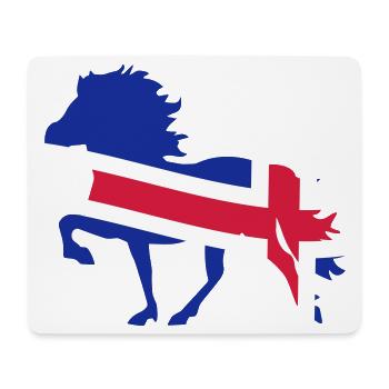 Drapeau islandais pour les chevaux - Tapis de souris (format paysage) - blanc - Devant